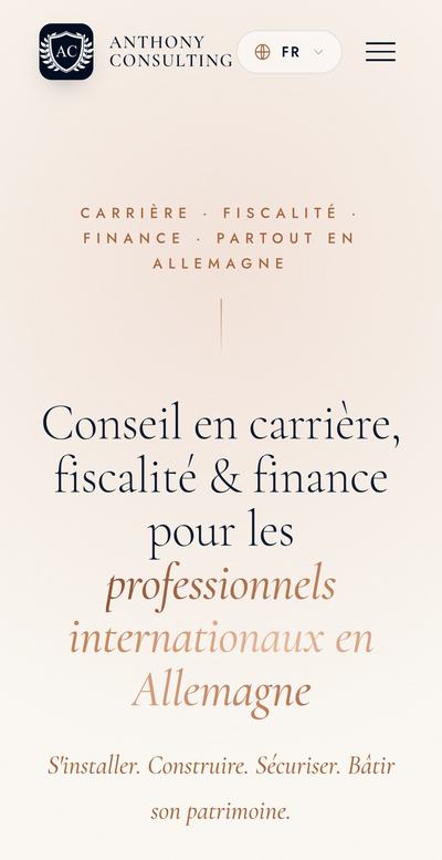 Aperçu du site Anthony Consulting